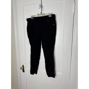 Jules & Leopold Black Straight Leg Ankle Pull On Pants Women's Large Minimalist